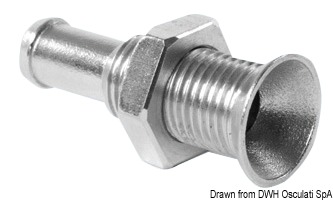 Малый штуцер для слива в море из нержавеющей стали AISI 316 1/4"