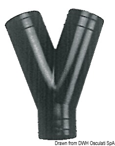 Тройник Y-образный из пластмассы Whale 38 мм