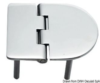 Петля вкручиваемая 83x65x4мм 95° точного литья из полированной нержавеющей стали AISI316