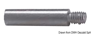 Цинковый анод с резьбой 3/8" для угловых колонок BMW Ø13 мм 50 мм (арт. 43.133.00)