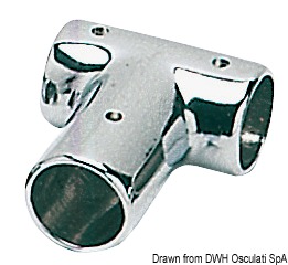 Соединение T-образное прямое для релингов 90° 22 мм