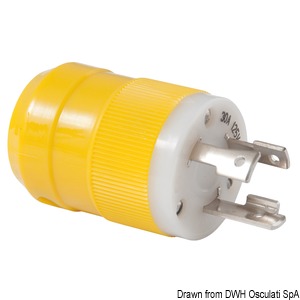 Marinco 305CRPN вилка двухполюсная однофазная 30 А 125 B для подключения к береговой сети (арт. 14.3