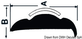 Утяжеленное основание привального бруса 36x15мм 24м из белого ПВХ