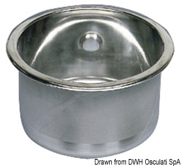 Раковина круглая из нержавеющей стали с зеркальной полировкой, размеры 285x180 мм