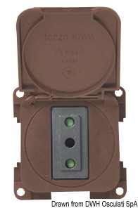 CBE MP22I/M розетка двухполюсная с заземлением в комплекте с защелкивающейся крышкой из коричневого 