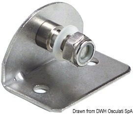 Угловая крепёжная пластина с внутренней шпилькой 30x50x30мм пин 8мм 90°