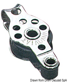 Одношкивный мини-блок из полиамида и нержавеющей стали с обушком Viadana 17 мм 300 кг 5 мм