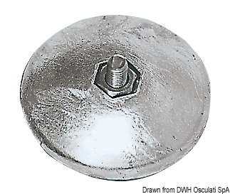 Круглый анод для рулей Ø 130 мм, вес пары 1350 г.