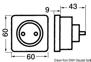 Schuko розетка переменного тока 220 В, хромированная