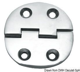 Петля точного литья из полированной нержавеющей стали 65x65x4 мм 180°