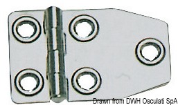 Петля асимметричная из полированной нержавеющей стали 73x46x1,5 мм (арт. 38.829.03)