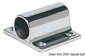 Боковое гнездо для леерных стоек трапов-сходней Ø25мм из хромированной латуни