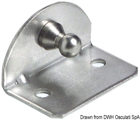 Угловая крепёжная пластина с внутренним шарниром 25x35x25мм шар 10мм 90°