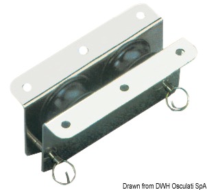 Двухшкивный блок Viadana из нержавеющей стали и полиамида врезной 33 мм 600 кг 10 мм