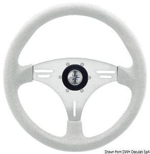Руль MANTA белый/серебристый 355 мм