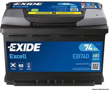 Аккумуляторная батарея EXIDE Excell для запуска двигателя 74 Ач