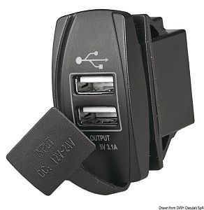 Двойное гнездо USB-A (арт. 14.195.60)