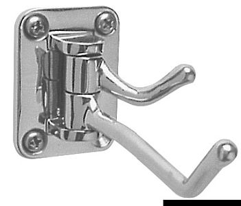 Вешалка из полированной нержавеющей стали на два крючка 38x53x90 мм