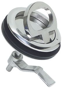 Ручка с поворотной задрайкой для подъема люков/пайолов без замка Ø90мм из нержавеющей стали AISI316