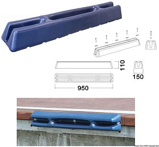 Полнотелый причальный кранец SISTEMA X синий 950x150x110 мм из мягкого этиленвинилацетата (EVA) (арт. 33.519.10)