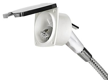 Встраиваемый палубный душ New Edge Ø70x40,5мм с лейкой Boris и шлангом из нержавеющей стали 2,5м в б