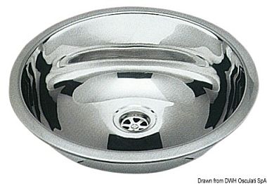 Круглая мойка из нержавеющей стали, зеркально полированная, 387 мм