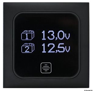 Цифровой вольтметр 12 В темно-серый 60х60 мм (арт. 14.659.10)