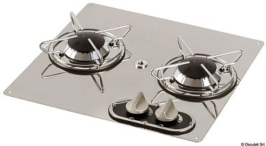 Встраиваемая варочная двухкомфорочная панель из нержавеющей стали 380 x 360 мм