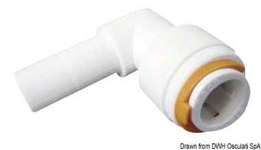 Быстроразъемный уголовой фитинг 90° муфта - штуцер для водопроводных систем KP диаметром 12 мм (10 шт) (арт. 17.111.14)