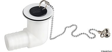 Слив для раковины, белый нейлон, изгиб 90° (арт. 50.170.41)