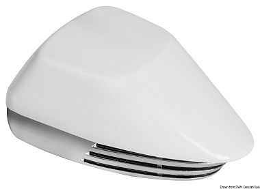 Горн мембранный обтекаемой формы 12В 4,5А 114дБ 100x155x70мм из белого АБС-пластика и нержавеющей стали (арт. 21.450.00BI)