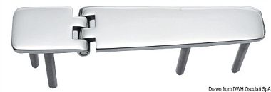 Петля вкручиваемая 141x29x4 мм 95° точного литья из полированной нержавеющей стали AISI316 (арт. 38.873.40)