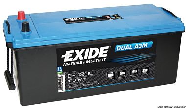 Аккумуляторная батарея EXIDE Agm для запуска двигателя и питания бортовой сети 240 Aч