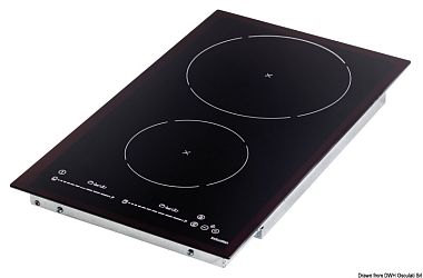 Индукционная плита с 2 конфорками 510x300мм