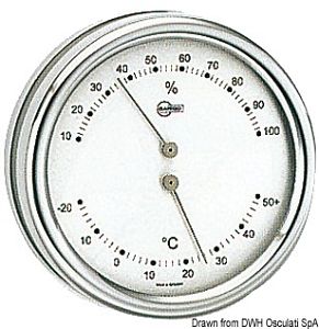 BARIGO серия ORION термометр/гигрометр Ø 102 мм, нержавеющая сталь-серебристый (арт. 28.083.90)