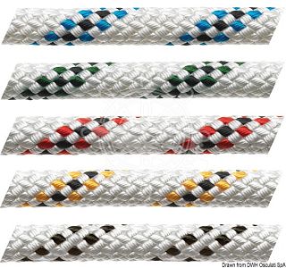 Трос Marlow Marlowbraid белый с зеленой сигнальной прядью 100 м, диаметр 16 мм (арт. 06.432.16VE)