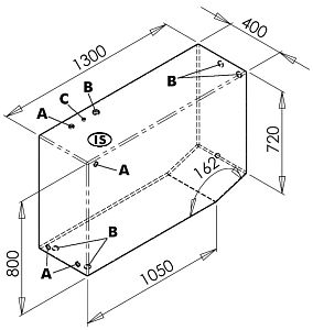 Бак для питьевой воды 390 л правый