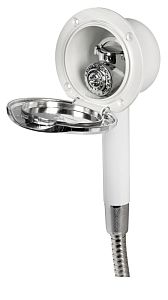 Палубный душ Classic EVO настенного монтажа с кнопочной лейкой Mizar со шлангом 2,5 м и хромированно