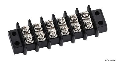 Клеммный блок на бакелите с высокой степенью изоляций на 6 клемм 85x30x15 мм