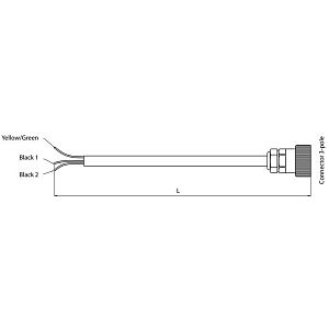 Кабель Vetus для электроуправления редуктором 12/24В 3-х жильный, 3м (арт. EC3G3M)