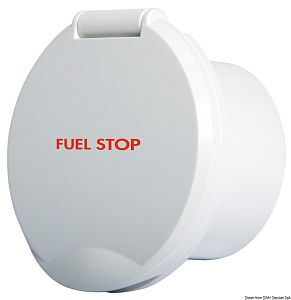 Врезная монтажная ниша Classic EVO Ø95мм c надписью Fuel Stop из белого ABS-пластика