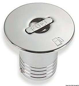 Горловина заливная для бензина под шланг Ø50мм прямая без замка из хромированной латуни (арт. 20.667.01)