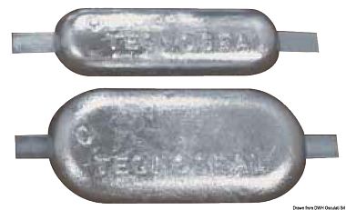 Овальный анод со вставкой 215x90x30 мм