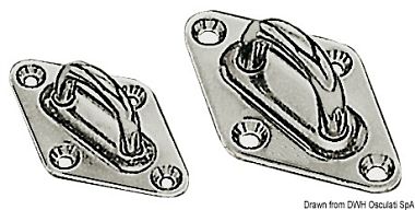 Обушок с ромбическим основанием из нержавеющей стали 37 x 59 мм