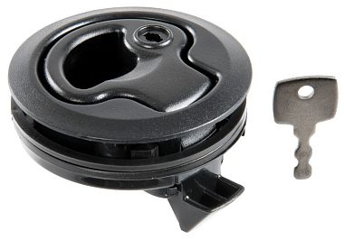 Возвратная ручка для открывания люков пайола на пружине с замком Ø61,4мм 7-18мм из черного полиамида