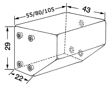 Бак со скосом для фекальных вод 100л 1050x430x290мм из жёсткого синего полиэтилена