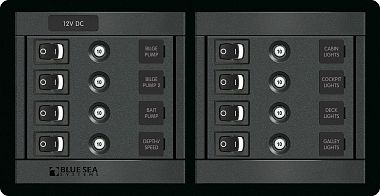 Панель 360 с 8-ю переключателями-предохранителями постоянного тока (арт. 1225)