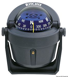 Компас RITCHIE Explorer 2'' 3/4 (70 мм) с компенсатором и подсветкой на кронштейне серый-синий