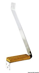 Ступень для мачты из нержавеющей стали и тика 286 x 130 x 16 мм (арт. 59.803.00)