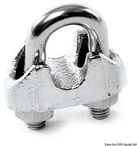 Зажим тросовый дугообразный из нержавеющей стали 4 - 5 мм, (10 шт.)